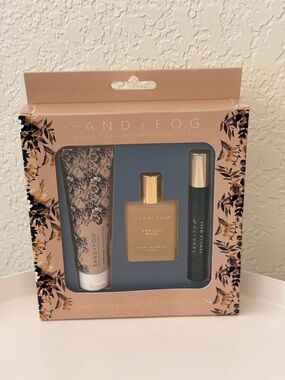 SAND + FOG Vanilla Musk Perfume Rollerball Oil & Hand Cream Set of 3 New
